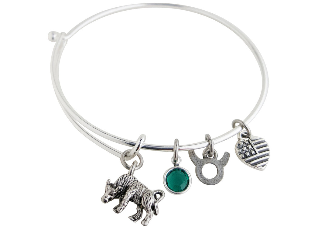 The Aries Zodiac Charm Bangle Bracelet