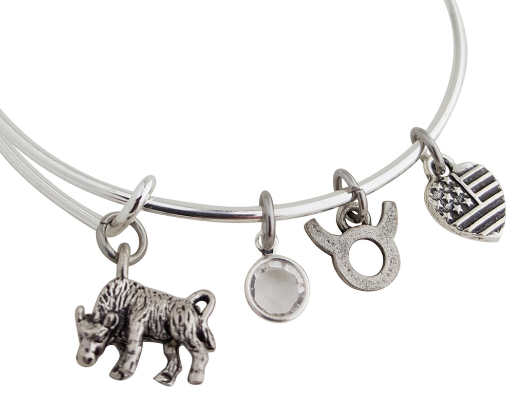 The Aries Zodiac Charm Bangle Bracelet